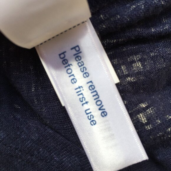 New Lucky Brand Womens Linen Blend Peasant Top Blouse Small 3/4 Sleeve Navy Boho - Picture 8 of 9